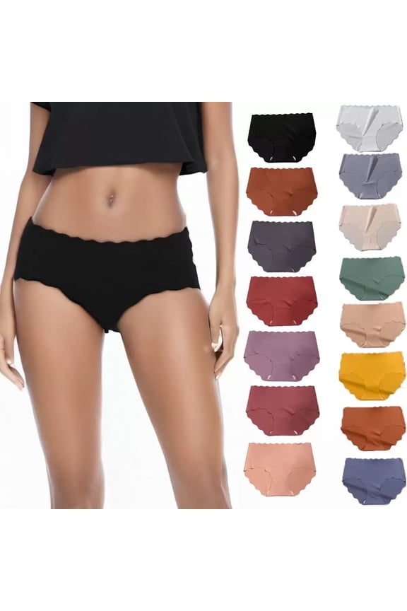 15 Pack Womens Seamless Underwear No Show Panties Cheeky Sexy Low Rise Hipster Briefs for Women L