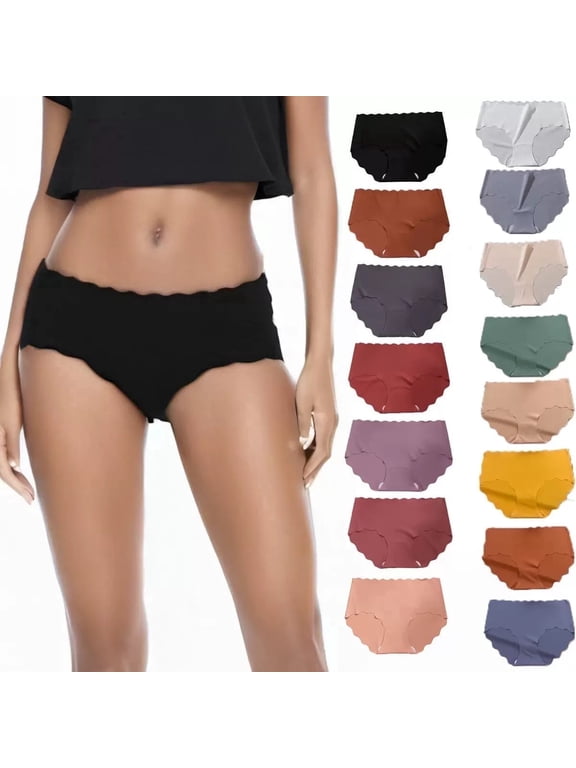15 Pack Womens Seamless Underwear No Show Panties Cheeky Sexy Low Rise Hipster Briefs for Women M