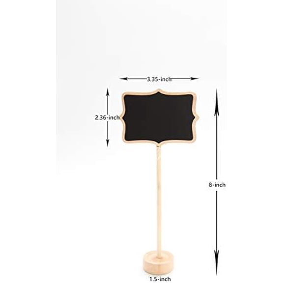 15 Pack Wood Mini Chalkboard Signs (Water-Based Chalk and Replacement Stickers Are Included) Small Rectangle Chalkboards Blackboard for Weddings, Message Board Signs and Special Event Decorations