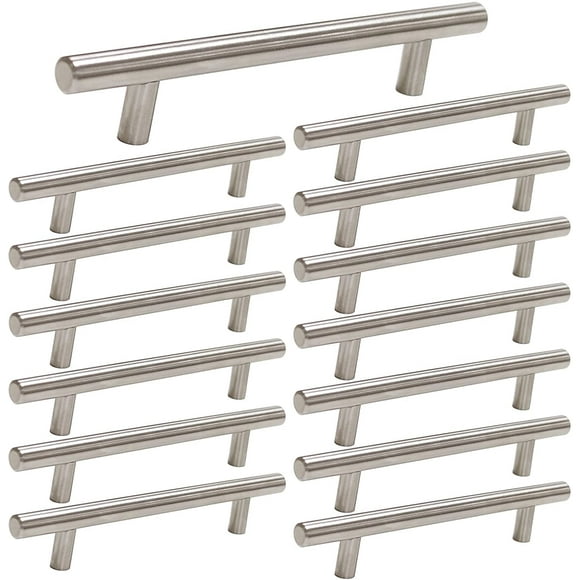 15 Pack Zoizocp Brushed Nickel Cabinet Pulls 3 Inch Kitchen Cabinet Handles Stain Steel Cabinet Hardware for Kitchen and Bathroom Cabinets, 5 Inch Overall Drawer Pull