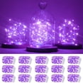 thumbnail image 1 of 15 Packs 20 Led Purple Fairy Lights Battery Operated 6.6ft Silver String Lights Waterproof Firefly Starry Light for DIY Table Centerpieces Wedding Halloween Christmas Party Decor, 1 of 8