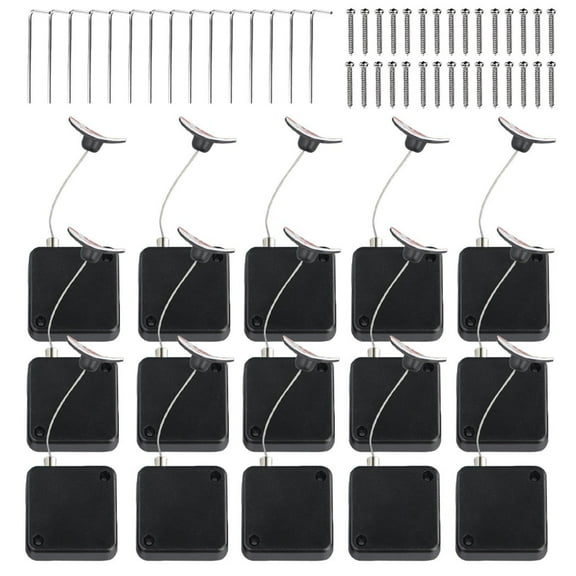 15 Sets of Remote Control Loss Prevention Cable Locks, 39-inch retractable, self-adhesive hardware for bending products, remotes, speakers, microphones, adjustable lengths