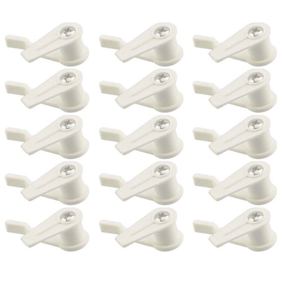 15 Pair Lamp Shade Clips for Ceiling Flush Mount Fixed Buckle for Light Fixture ABS White with Screws-