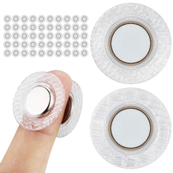 15 Pairs 1.8 Inch Large Invisible Hidden Sew Magnetic Snap PVC Hidden Purse Closure Fastener Snaps for Handbag Clothing Clasp DIY Craft Sewing Tools
