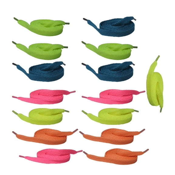 15 Pairs 120cm Colorful Shoe Laces Casual Sneaker Shoelaces Strings Flat Shoe Lace for Mountaineering Running Shoes Board and Casual Shoes(Light Rosy, Fluorescent Green, Fluorescent Yellow, Lake Blue,