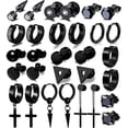 thumbnail image 1 of 15 Pairs Earrings for Men, Black Stainless Steel Earrings Stud Kit for Men Women Fashion Piercing Jewelry Cross Dangle Hoop Earrings Set, 1 of 7