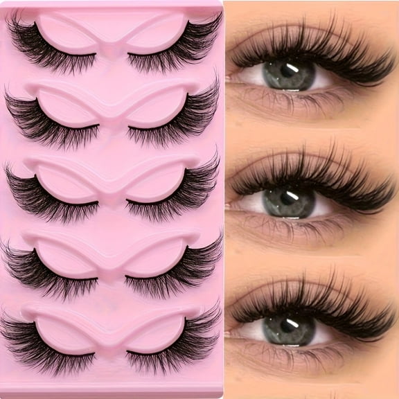 15 Pairs Fluffy Volume False Eyelashes, Wispy Natural Look Fake Lashes, Reusable Soft Cotton Band Lashes for Daily & Glam Makeup