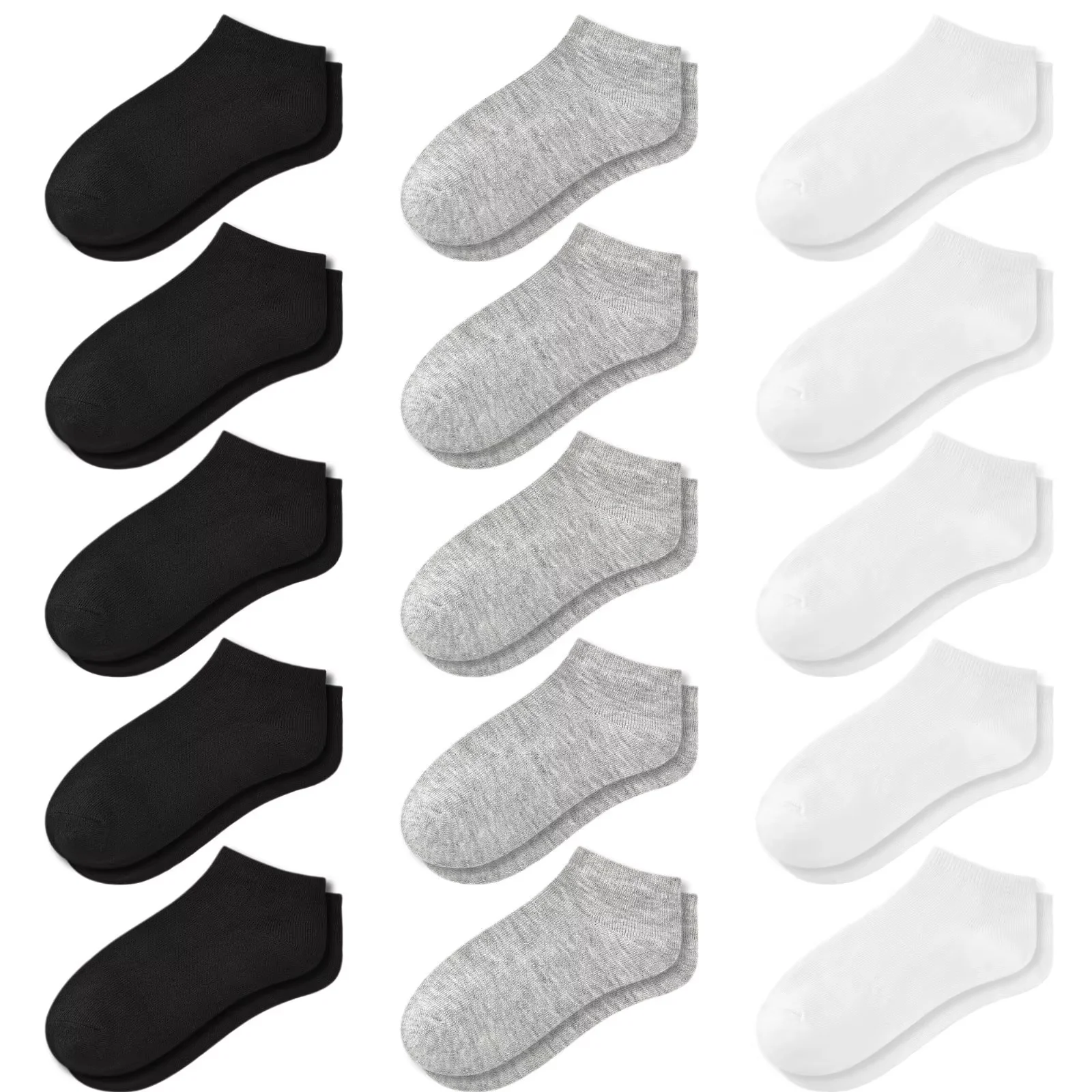 15 Pairs Kids Low Cut Ankle Socks for Boys Girls 1 13 Breathable Lightweight No Show for Sneakers Sports School
