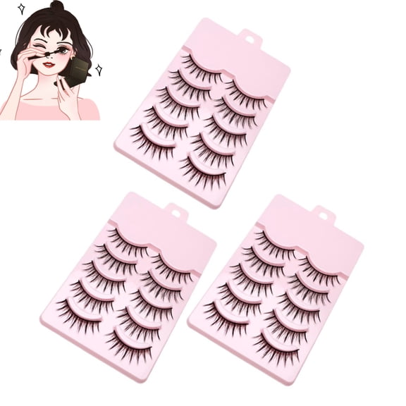 15 Pairs Natural Look False Eyelash Extensions for Women Dense Crossed Extended Lash Tips Skin-friendly DIY and Salon Use Easy to Apply and Remove Charming Eye Makeup Accessory