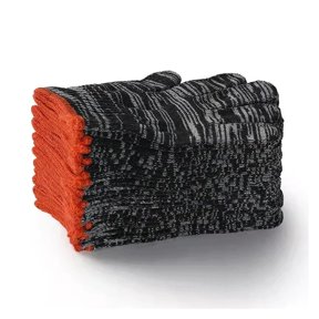 15 Pairs Polyester Rope Knitted Shell Safety Protection Work Gloves for Industrial Construction ,Waterproof