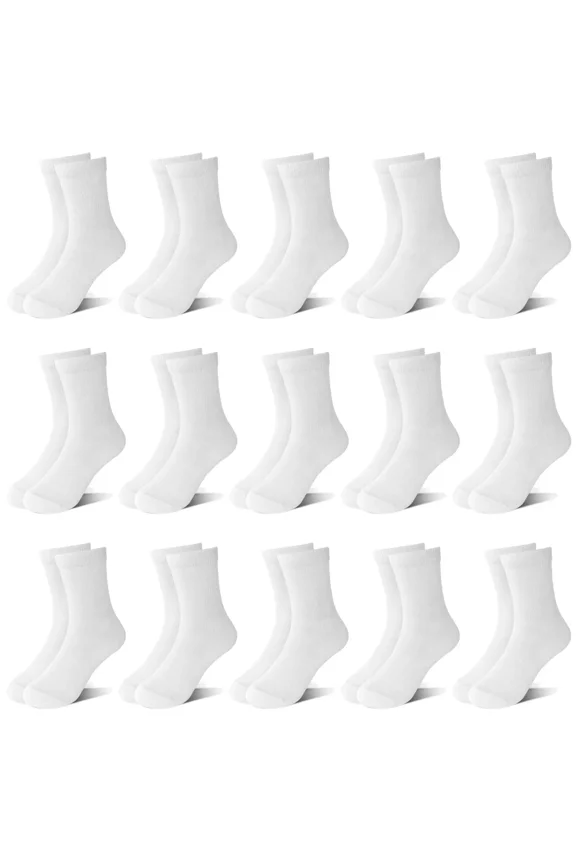 15 Pairs Toddler Socks Kids Socks Boys Crew School Athletic Mid Calf Dress Socks for 1-13 Years Boys Girls Children