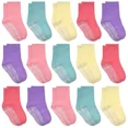 thumbnail image 1 of 15 Pairs Toddler Socks for Girls Non-Slip Crew Anti Slip Sticky Socks With Grips for 1-7 Years Kids Preschool Girls, 1 of 5