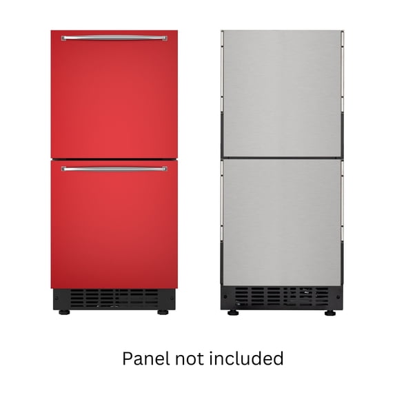 15" Built In Panel Read Undercounter Compact Double Drawer Refrigerator / Beverage Center