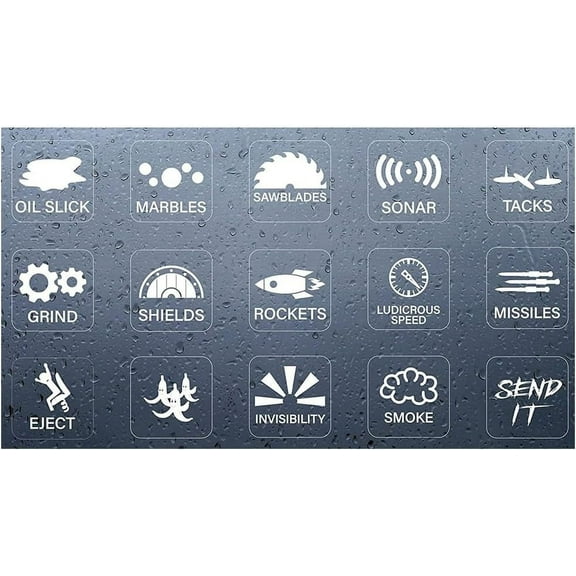 15 Patterns Car Button Sticker and Decals Unused Buttons Funny Labels Dash Switch Control Sticker Vehicle Interior Decor Accessories Novelty Stickers