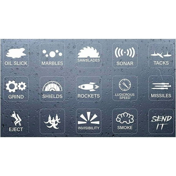 15 Patterns Car Button Sticker and Decals Unused Buttons Funny Labels Dash Switch Control Sticker Vehicle Interior Decor Accessories Novelty Stickers