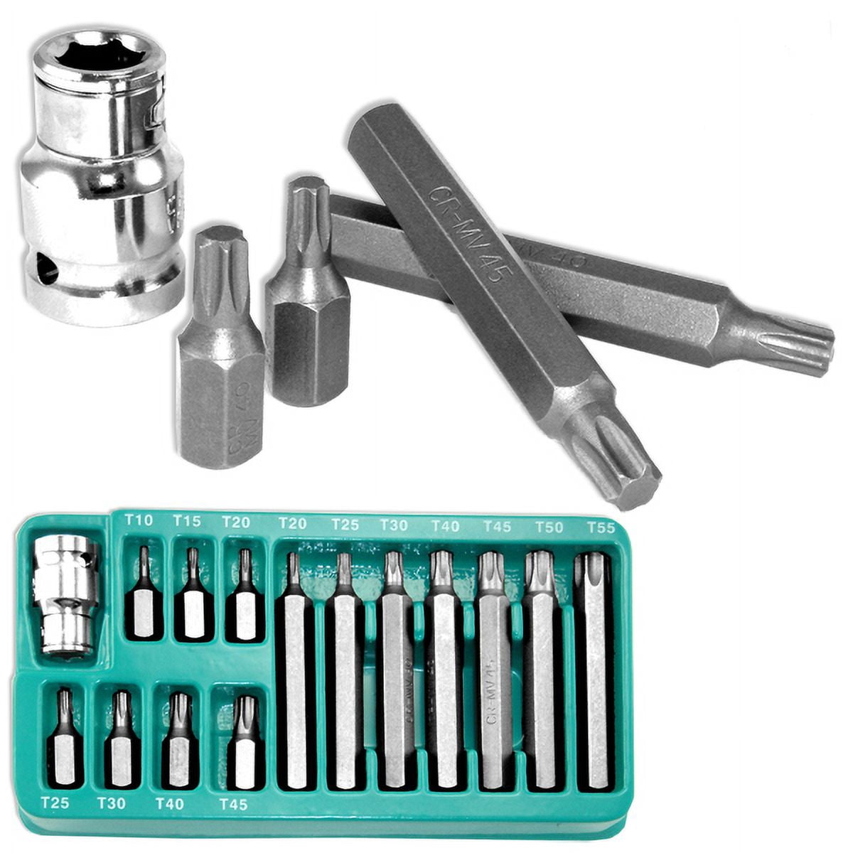 15 pc 1/2" drive star socket drive bit sets torx - Walmart.com