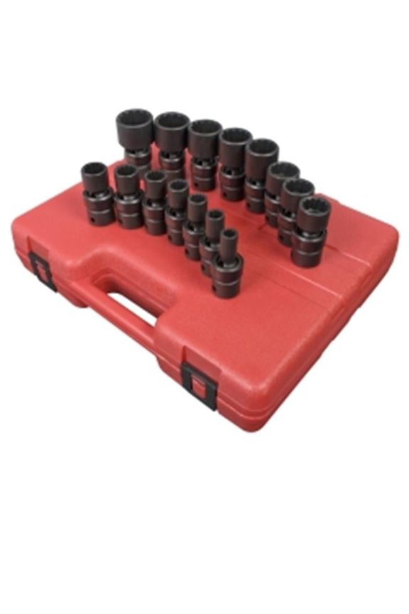 15 Pc .5 Inch Dr 12 Pt Sae Universal Impact Socket