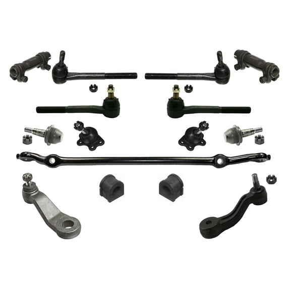 15 Pc New Suspension Kit Center Link, Idler & Pitman Arms, Inner & Outer Tie Rod Ends, Stabilizer Bar Bushings, Upper & Lower Ball Joints