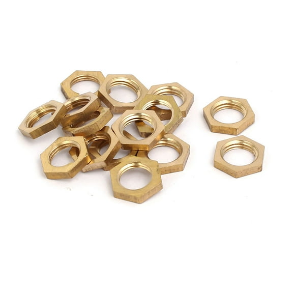15 Pcs 1/8BSP Female Thread Brass Hex Nut Pipe Fitting Locknut