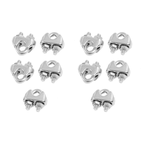 15 Pcs 304 Stainless Steel Saddle Clamp Cable Clip for 3/25 inch 3mm Wire Rope,15 x Wire Rope Clip,Silver
