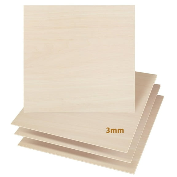 15 Pcs 3mm Basswood Plywood Sheets 1/8" x11.8"x 11.8” Craft Balsa Plywood for Laser Cutting Engraving Wood Burning Building Model, 1/8 Inch 300 x300 x3mm Squares Wood Board