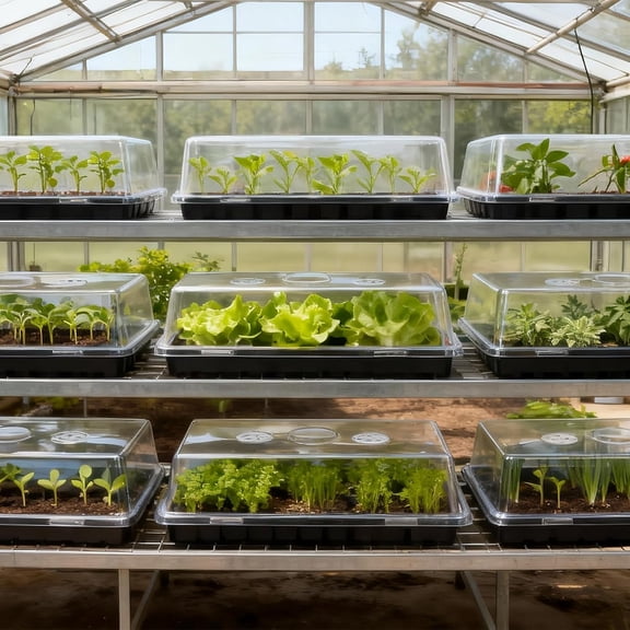 15 Pcs 4'' Tall Sturdy Humidity Domes,Taller and Thicker 1020 Humidity Domes for Plants Seed Starting,Clear 1020 Seed Starting Tray Lids with Adjustable Vent,Greenhouse Plant Growing Tray Cover Dome