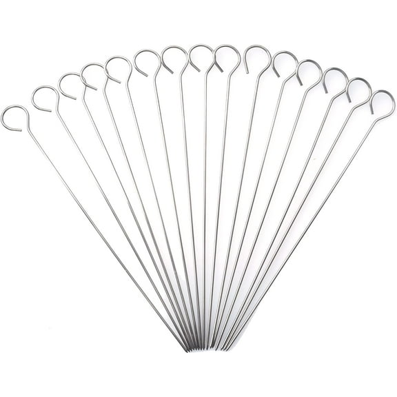 15 Pcs 7.8 Inch Turkey Lacers for Trussing Turkey Stainless Steel Silver Meat Trussing Needles Poultry Grilling Supplies for Barbecue BBQ Cooking Kitchen Chicken Roast Supplies (7.8 Inch)