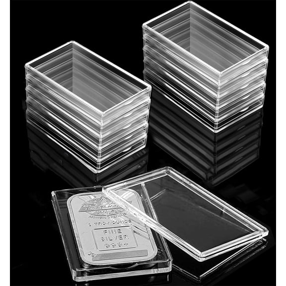 15 Pcs Acrylic Silver Bar Storage,Bexikou Acrylic Silver Bar Holder Clear Storage Container,Clear Organizing Containers for Silver Bar (54 x 85 x 3 mm (Internal))