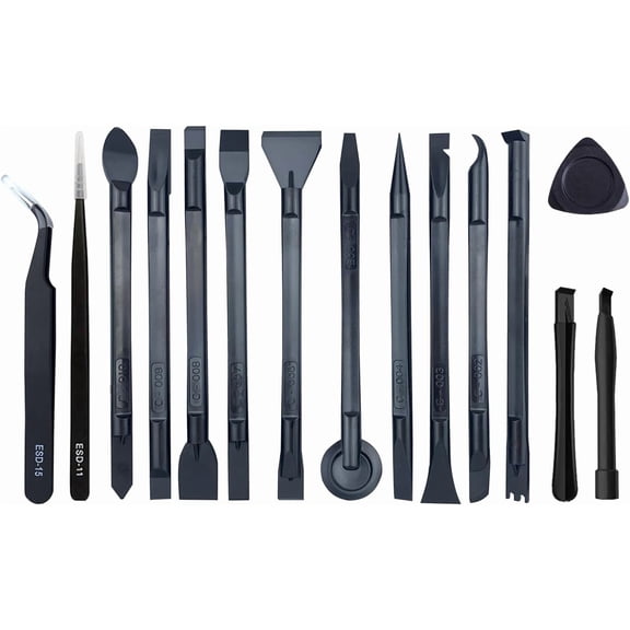 15 Pcs Antistatic Spudger Plastic Opening Pry Tool SetSuitable for any touch screen or caseCleaning Scraper Prying and Opening Tool for Laptop Tablet iPhone ipad Cell Phone