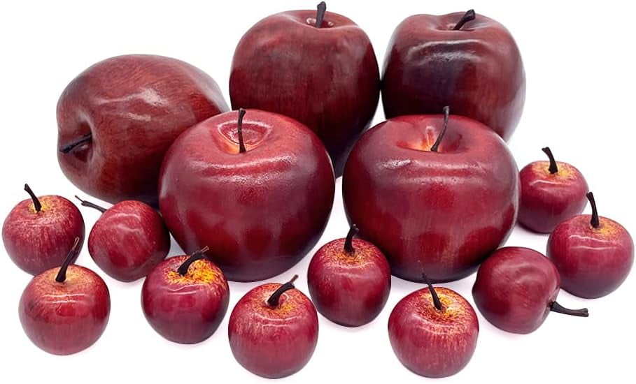 15 Pcs Artificial Apples, Fake Red Apples Fruits Simulation Realistic ...