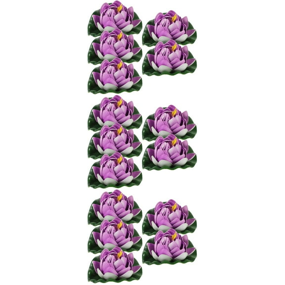 15 Pcs Artificial Lotus-flowers Model Party Layout Fake Flower Decoration Fish Tank Floating Flower Prop
