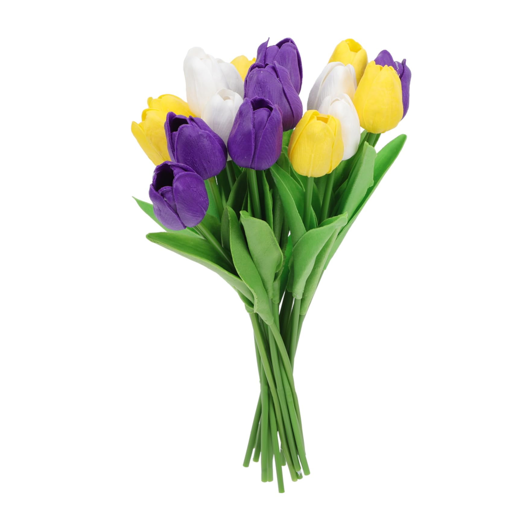 15 Pcs Artificial Tulips Flowers 13" Fake Flower Fake Tulip Bouquet Real Touch for Home Garden Wedding Party Decoration and DIY Decor, Gift for Her, Multicolor 3