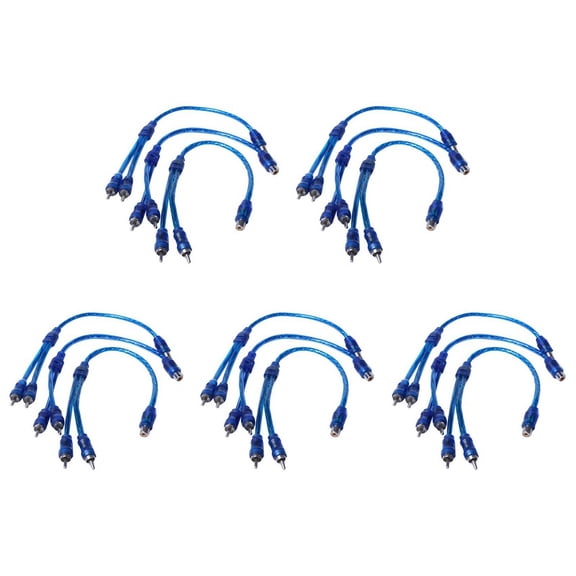 15 Pcs Audio Connection for 1 Female to 2 Male Adapter Splitter Cable