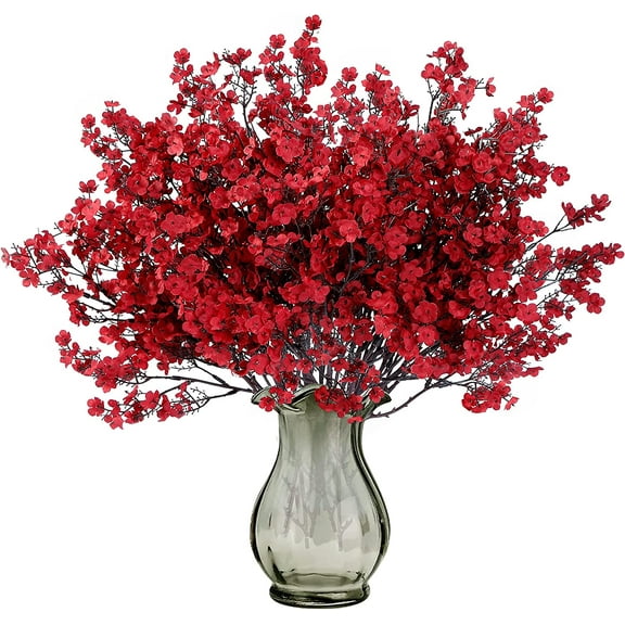 15 Pcs Babys Breath Artificial Flowers Gypsophila Bouquets Bulk Real Touch Fake Silk Flowers for Home Wedding DIY Floral Arrangement Kitchen Table Centerpiece Christmas Decoration (Gold)