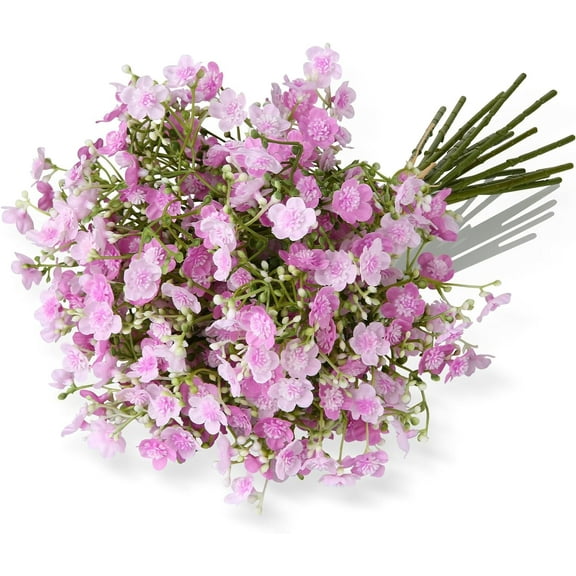 15 Pcs Babys Breath Gypsophila Artificial Flowers Bouquets Real Touch Fake Silk Flowers for Home Office Bedroom Wedding Party Table Decor (Rose red)