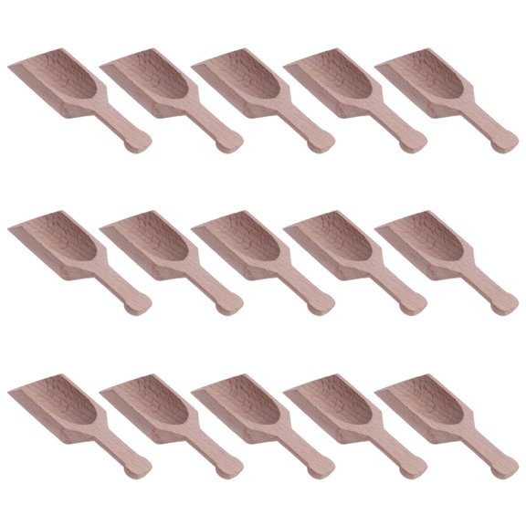 15-Piece Salt Container Set with Lid and Beech Wood Teaspoon, Compact , Size 3 for Kitchen Use