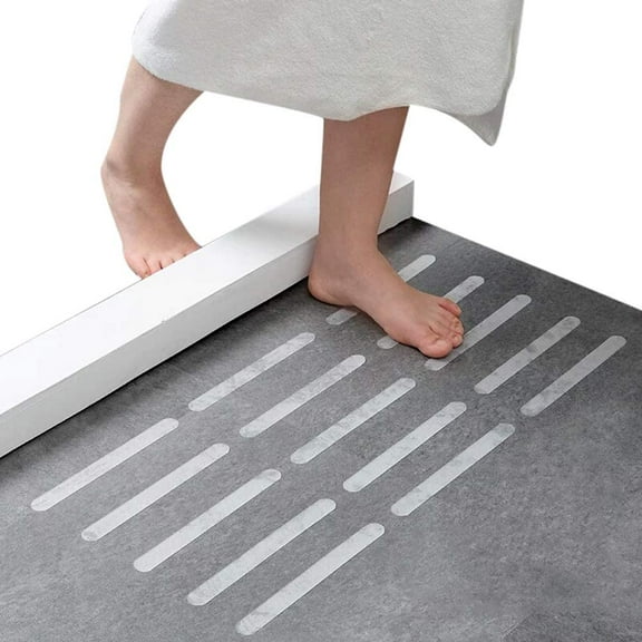 15 Pcs Bathroom Transparent Non-Slip Stickers Safety Shower Flooring Anti-Slip Tape Slip-Resistant Strips for Household Stair Floor