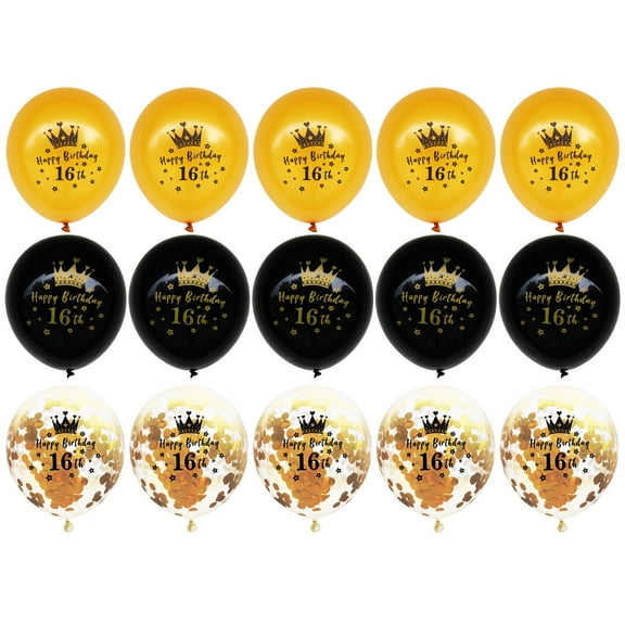 15 Pcs Birthday Balloons 16 Supplies Garland Decor Party Ballons