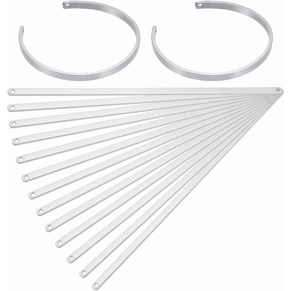 15 Pcs Bracelet Blanks with 2 Heart Shaped Holes Bendable Stainless Steel Stamping Blanks for DIY Jewelry Making Bangle Customizing 6.3x0.16x0.08 Inch