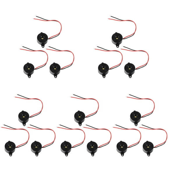 MERRYHAPY 15Set Black Wide Voltage Power Supply Active Piezo Buzzer for Home and Car