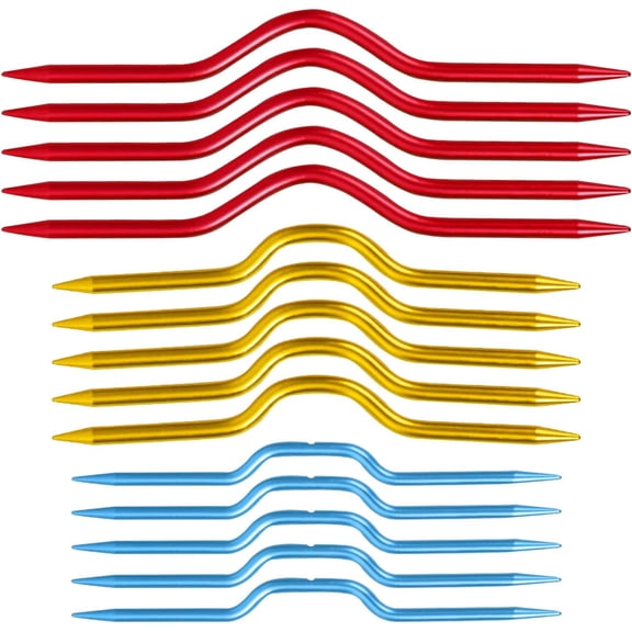 15 Pcs Cable Needles For Knitting, Colorful Cable Crooked Needle, Crooked Twist Curved Hand Knit Needles For Sweater-Knitting, Aluminum Stitch Holders For Sweater Knitting Tool, Random Colors