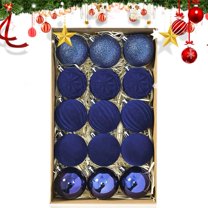 15 Pcs Christmas Large Velvet Balls Ornaments, Shatterproof Plastic Flocked Christmas Tree Balls, Flocked Xmas Tree Decorations Set for Home Office and Holiday Dcor