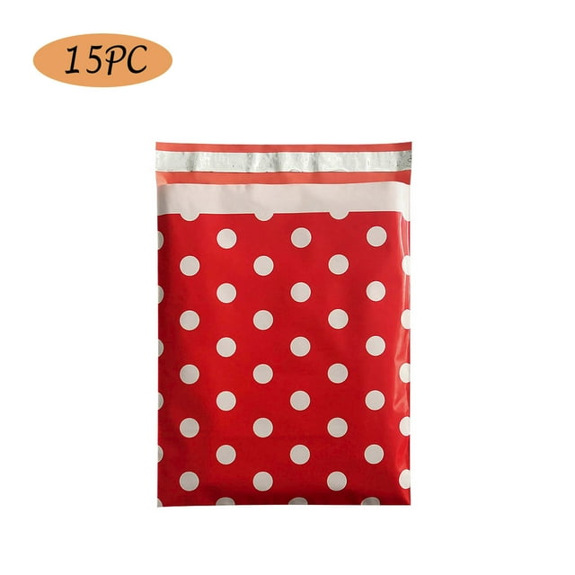 15 Pcs Christmas Poly Mailers Envelopes Shipping Bags with Self Adhesive, Waterproof and Tear-Proof Postal Bag