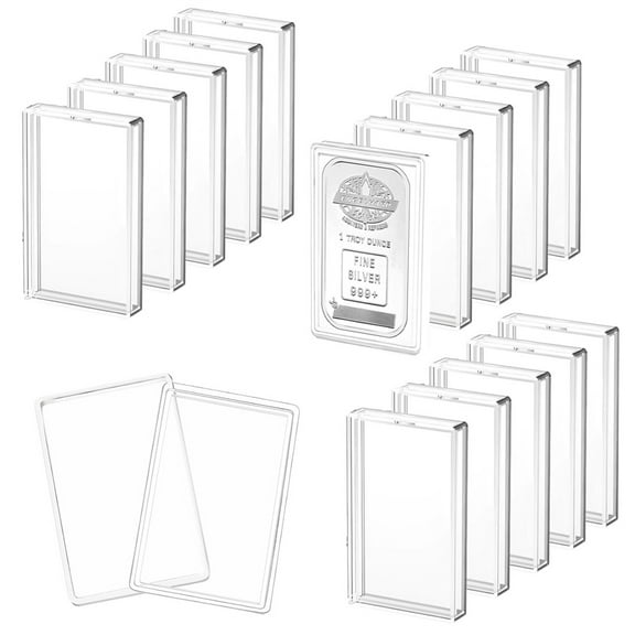 15 Pcs Clear Acrylic Silver Bar Case,Bexikou Silver Bar Storage,1 Oz Silver Bar Holder, Clear Organizing Containers for Silver Bar (85 x 54 x 3 mm (Internal) and 94 x 62 x 6 mm (External))