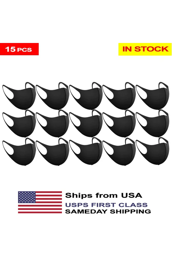 15 Pcs Cloth Face Mask Washable Reusable Face Cover (In Stock) Ships From Usa
