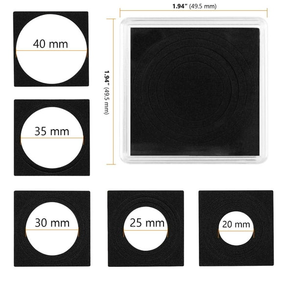 15 Pcs Coin Cases for Collectors Coin Display Case Acrylic Silver Dollar Coin Snap Holder 2" x 2" Half Dollar Coin Holder Collectors Silver Dollar Display Box for Coin Collection Supplies