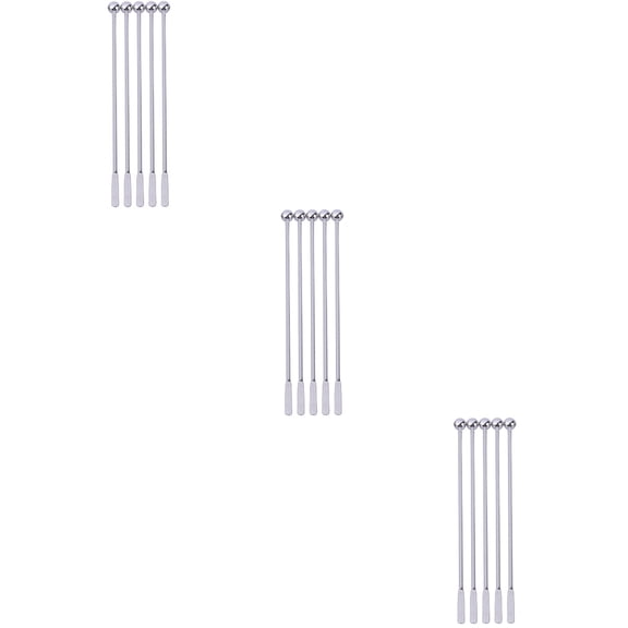 FUEENIRVA Plated Silver Swizzle Sticks Stainless Steel for Drink Decoration and Party Accessories