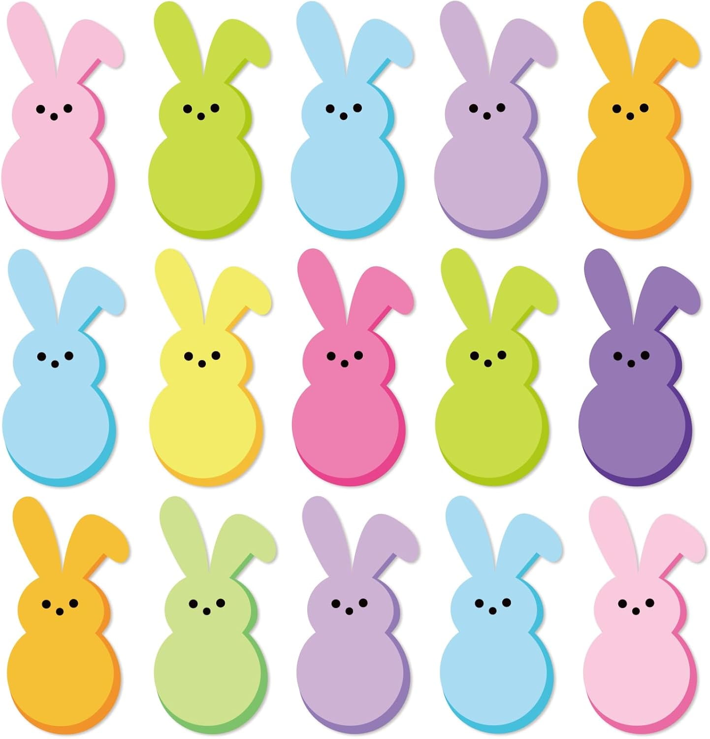 15 Pcs Easter Refrigerator Magnets Colorful Bunny Garage Magnets Cute Rabbits Magnetic Fridge Stickers for Spring Holiday Car Kitchen Metal Door Cabinets