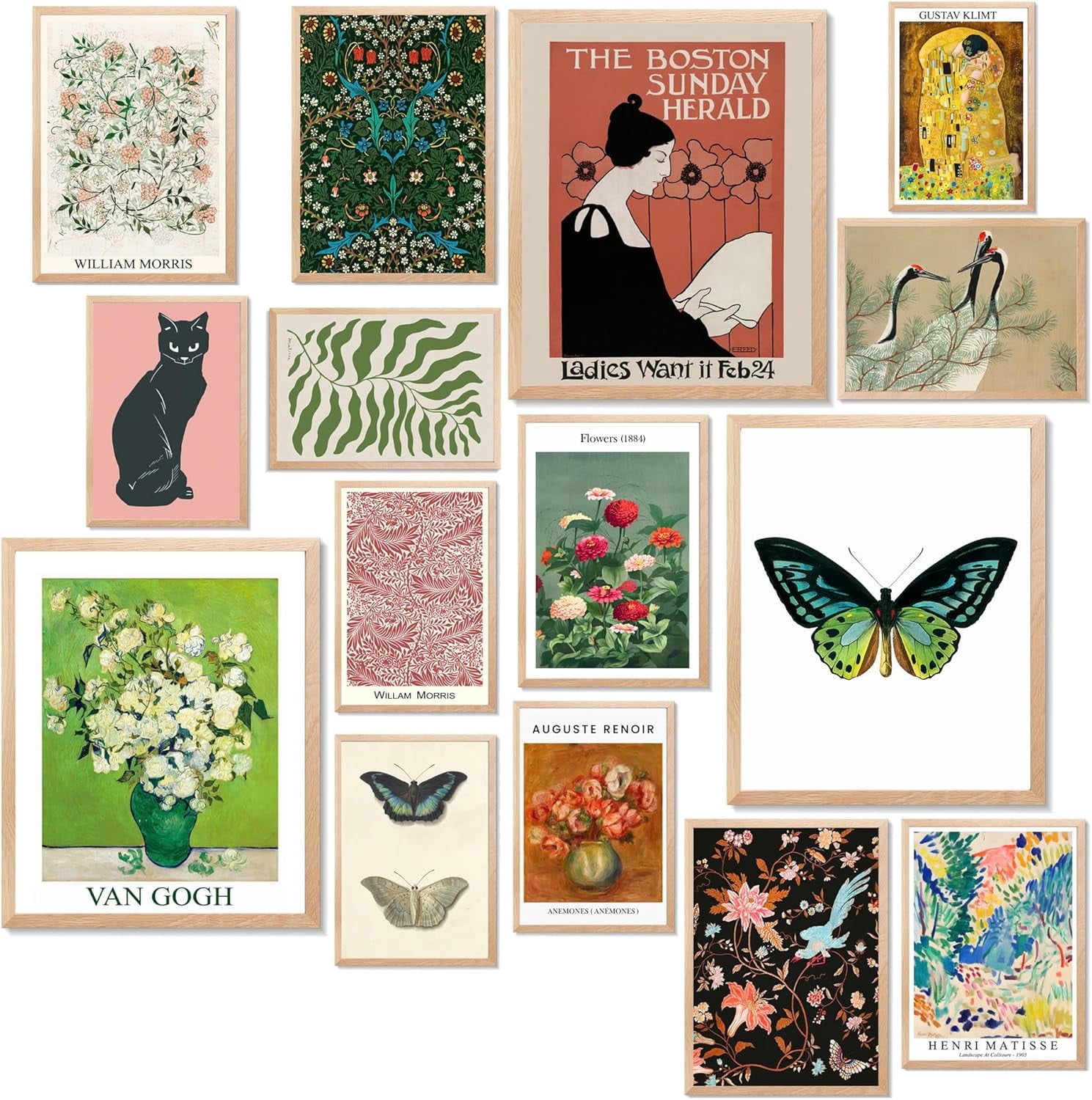 15 Pcs Eclectic Wall Decor, Modern Eclectic Home Decor, Retro Maximalist Decor Aesthetic, Vintage Eclectic Wall Art Prints, Colorful Boho Gallery Wall Prints for Bedroom Dorm (Unframed)