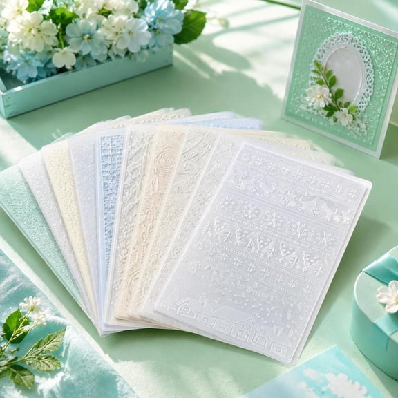 15 Pcs Embossing Folders 4.13 X 5.83 in Pp Plastic Embossing Plates for Die Cutting and Card Making
